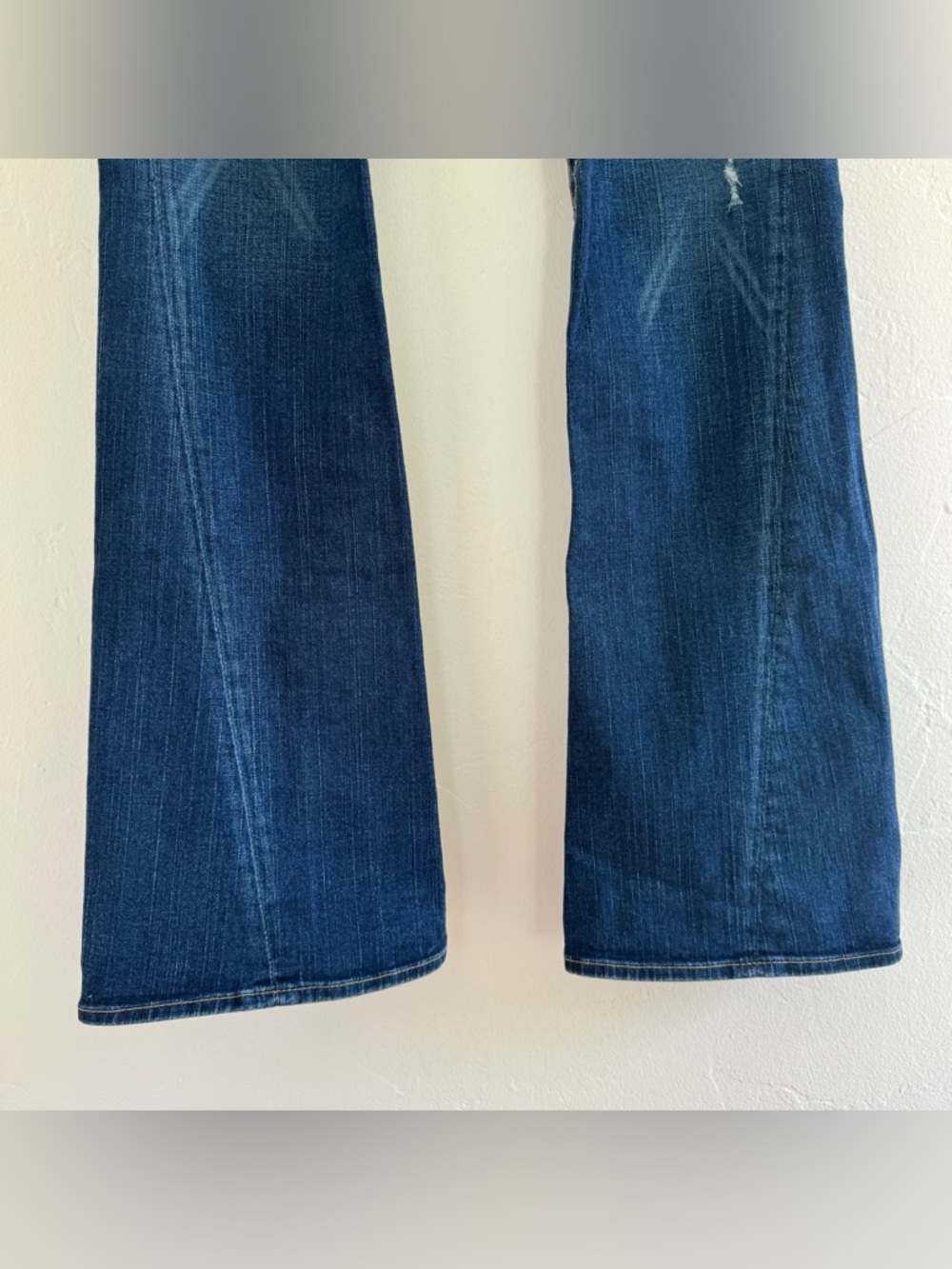 True Religion Joey Low Rise Flare Jeans Dark Blue Denim Distressed y2k 00s - Picture 7 of 14